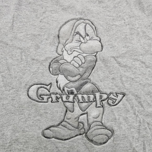 Disney Store Grumpy Dwarf T Shirt Gray Graphic Tee Short Sleeve Adult Size Large - Picture 2 of 7